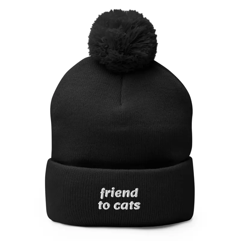 Friend to cats pompom hat